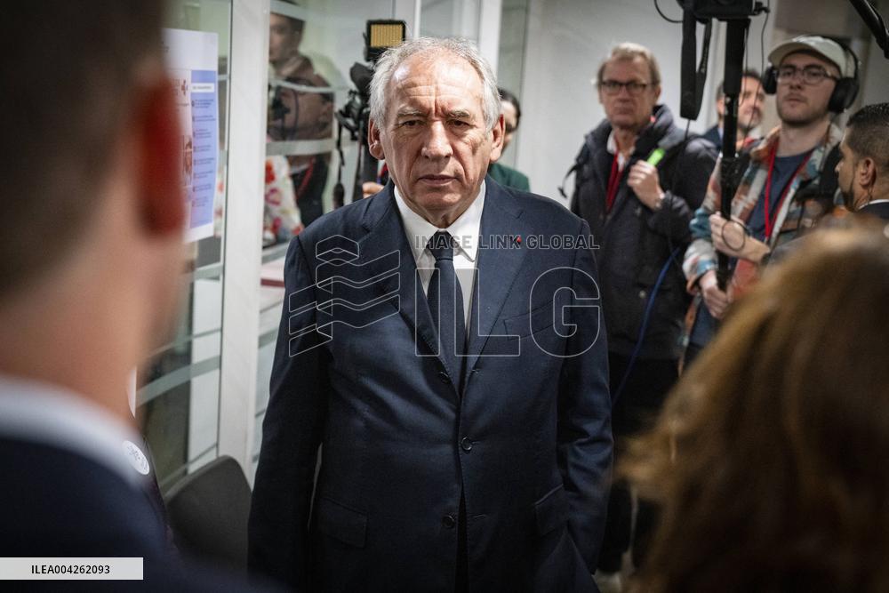 Francois Bayrou travels to Nanterre - Paris