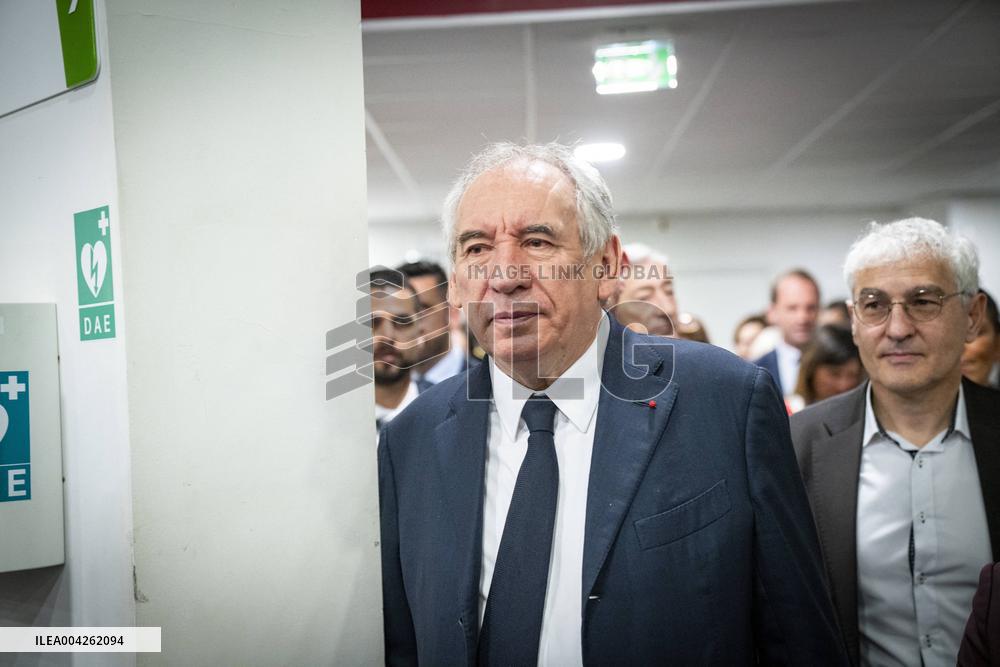 Francois Bayrou travels to Nanterre - Paris