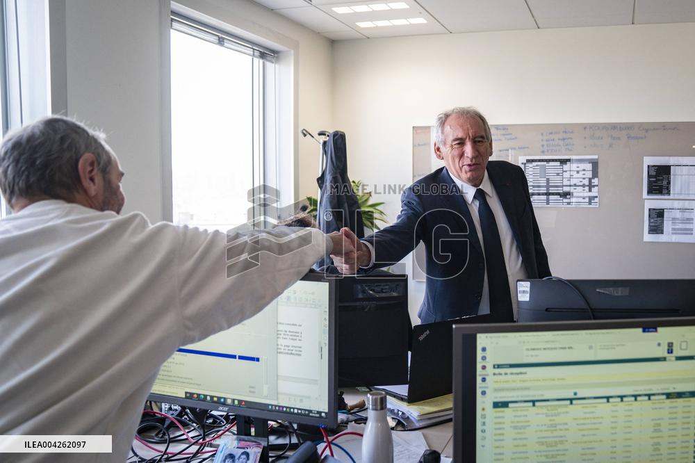 Francois Bayrou travels to Nanterre - Paris