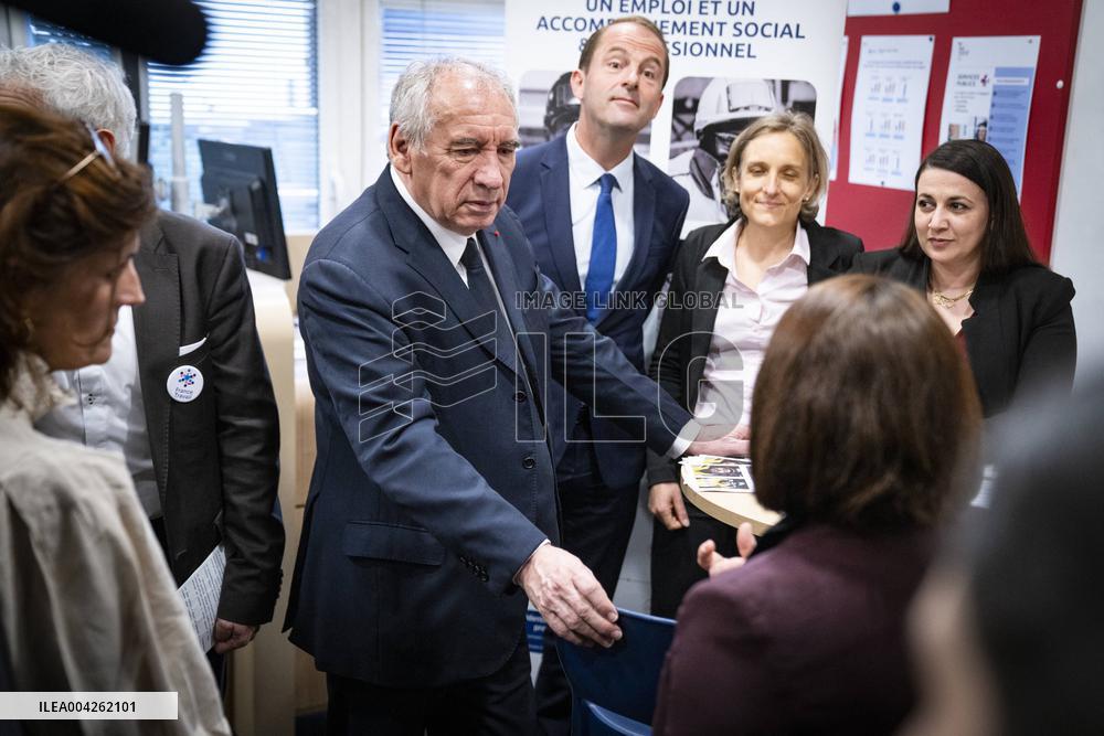 Francois Bayrou travels to Nanterre - Paris
