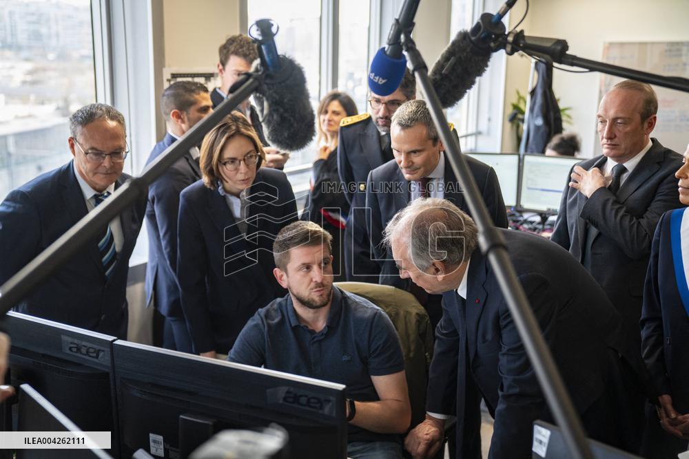 Francois Bayrou travels to Nanterre - Paris