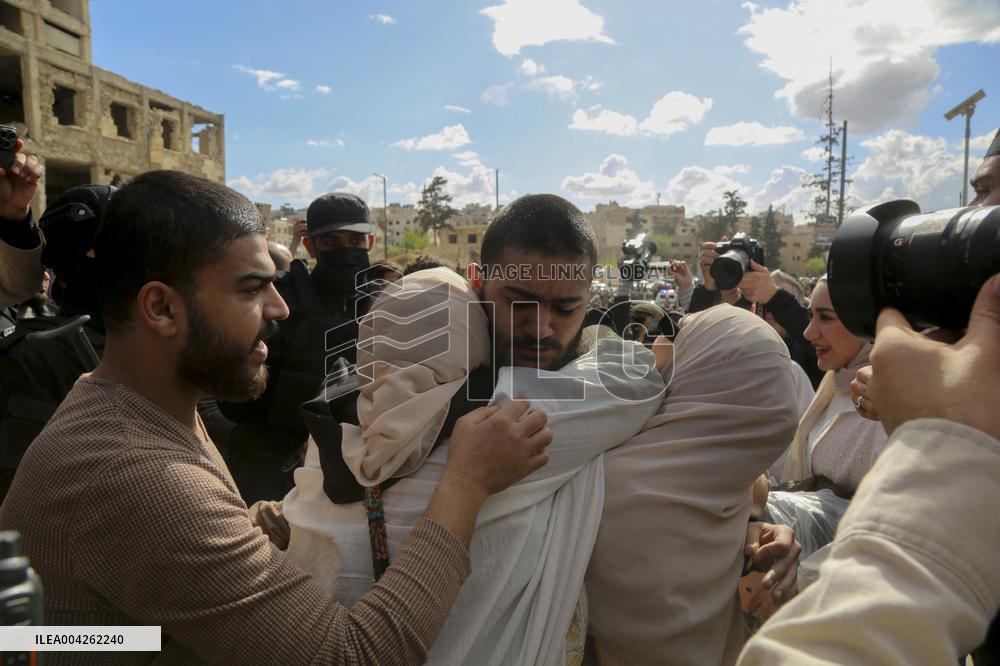 Syrian Government Forces Freed from SDF Prisons Welcomed - Aleppo