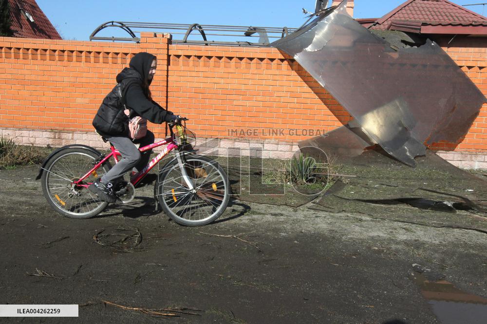 Aftermath of overnight Russian drone strike on Dnipro