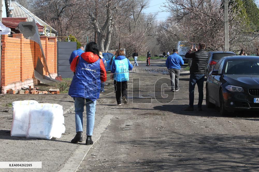 Aftermath of overnight Russian drone strike on Dnipro