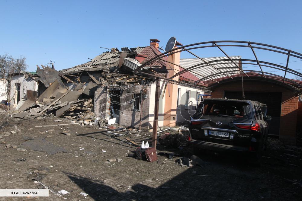 Aftermath of overnight Russian drone strike on Dnipro