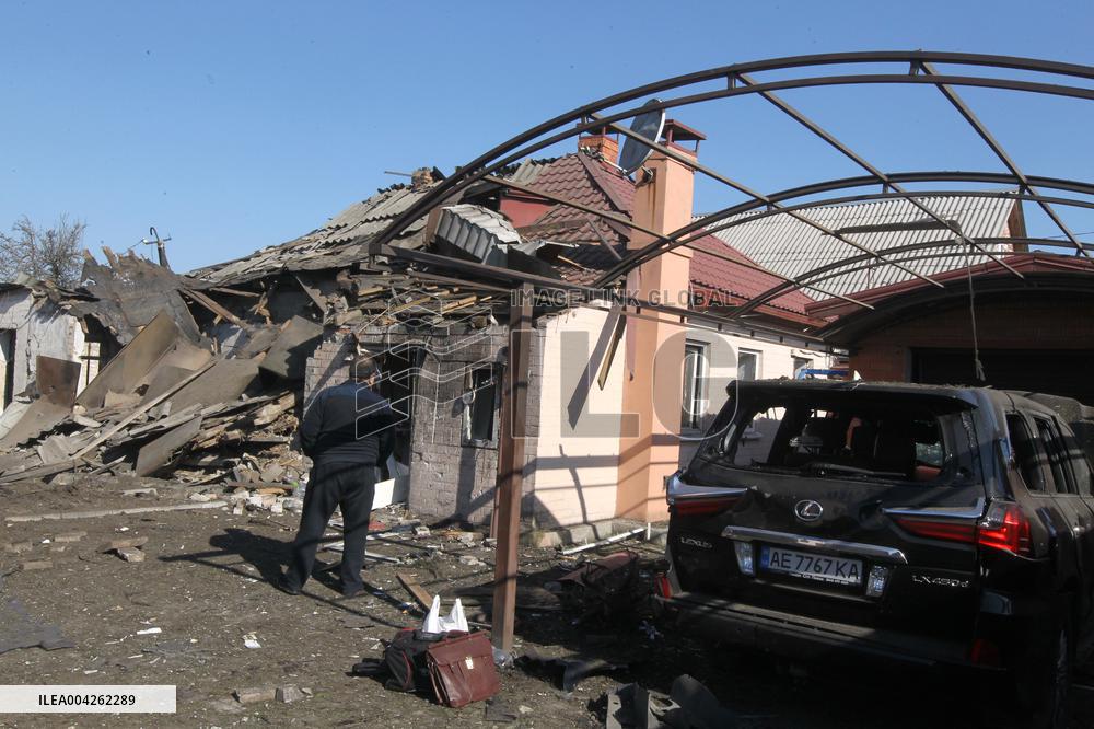 Aftermath of overnight Russian drone strike on Dnipro