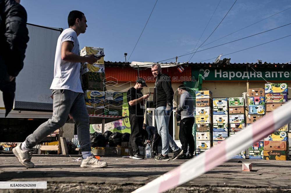 Consequences of Russian drone attack in Kushuhum