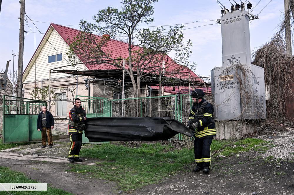 Consequences of Russian drone attack in Kushuhum