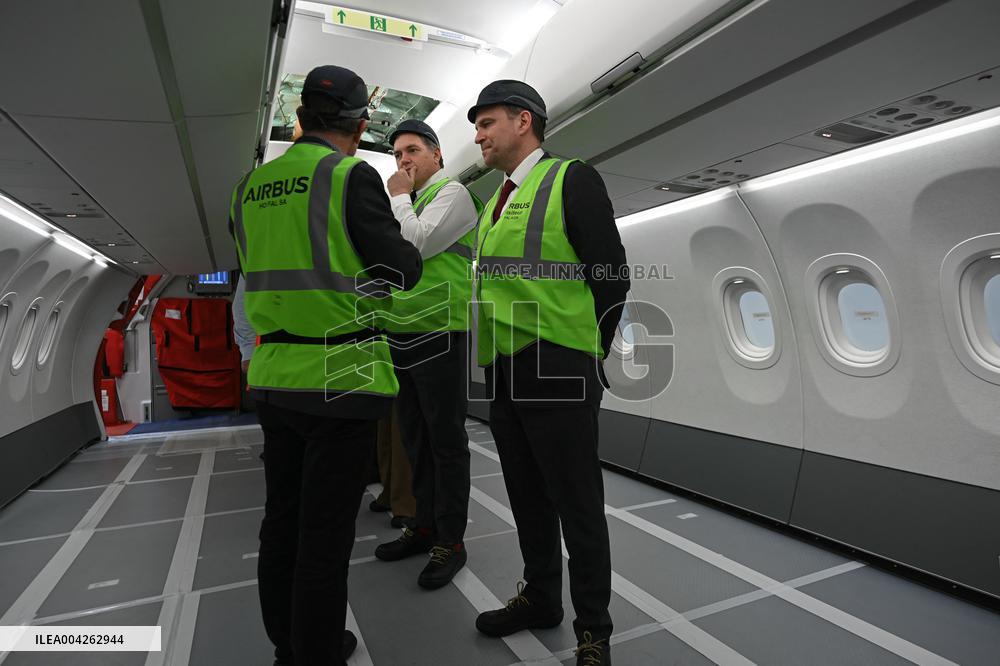 Marc Ferracci And Philippe Tabarot Visit Airbus Site - France