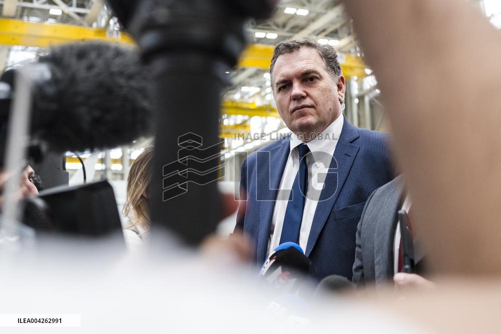 Marc Ferracci And Philippe Tabarot Visit Airbus Site - France