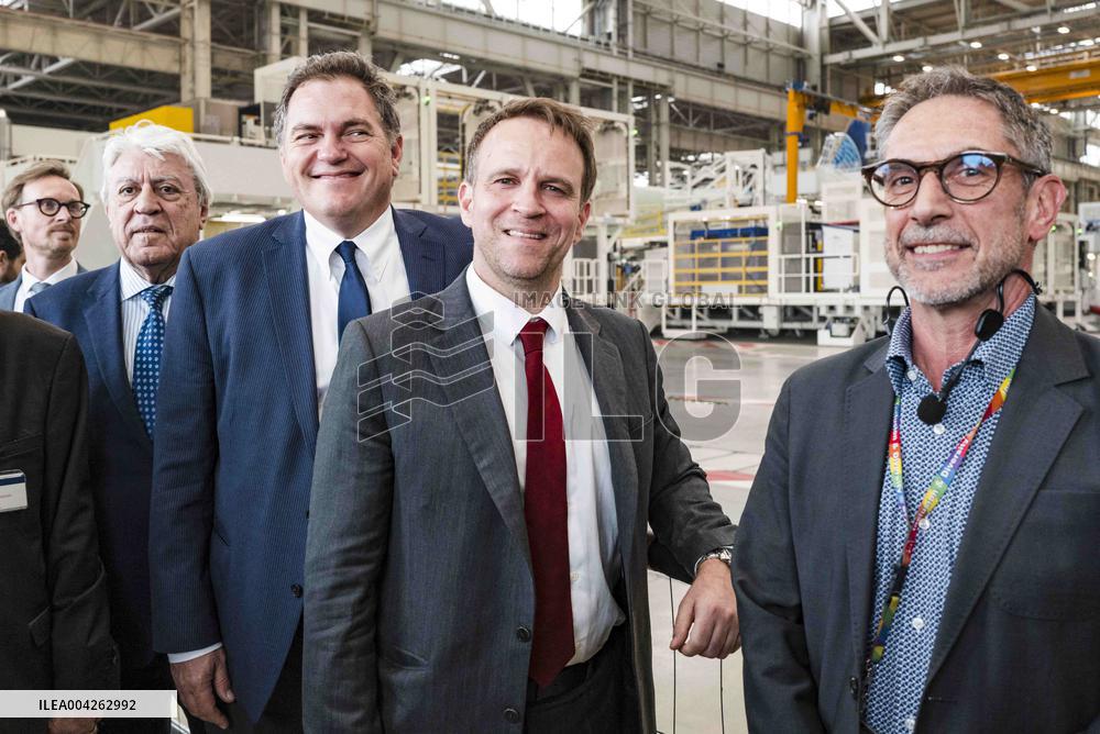Marc Ferracci And Philippe Tabarot Visit Airbus Site - France