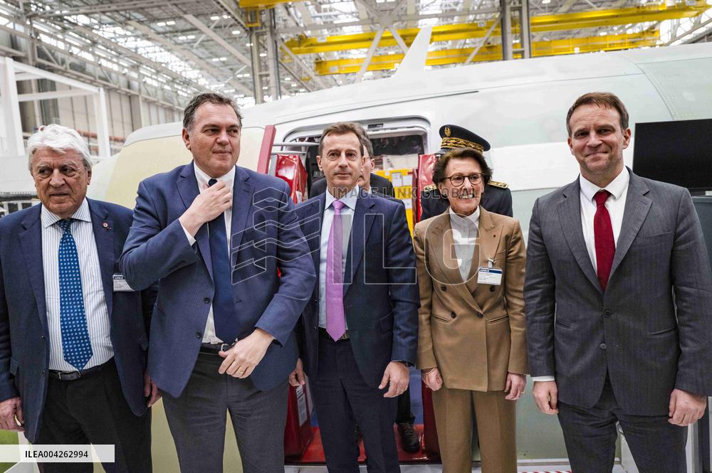Marc Ferracci And Philippe Tabarot Visit Airbus Site - France