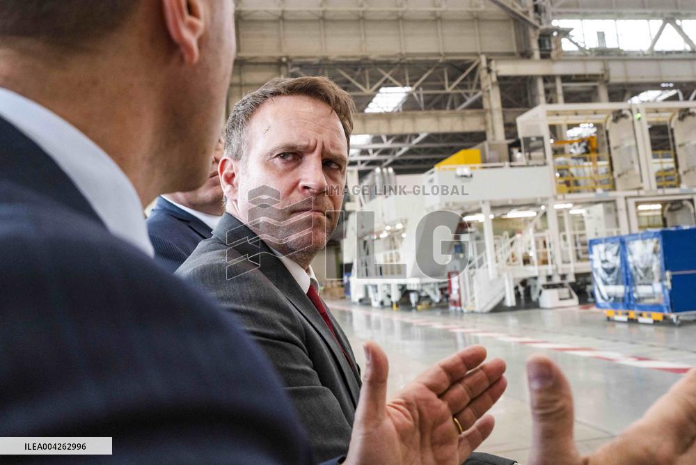 Marc Ferracci And Philippe Tabarot Visit Airbus Site - France