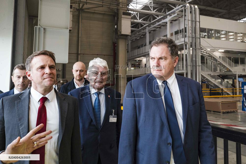 Marc Ferracci And Philippe Tabarot Visit Airbus Site - France