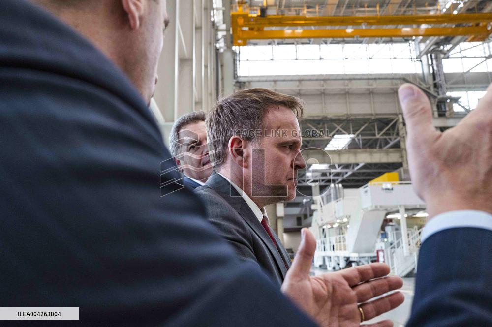 Marc Ferracci And Philippe Tabarot Visit Airbus Site - France