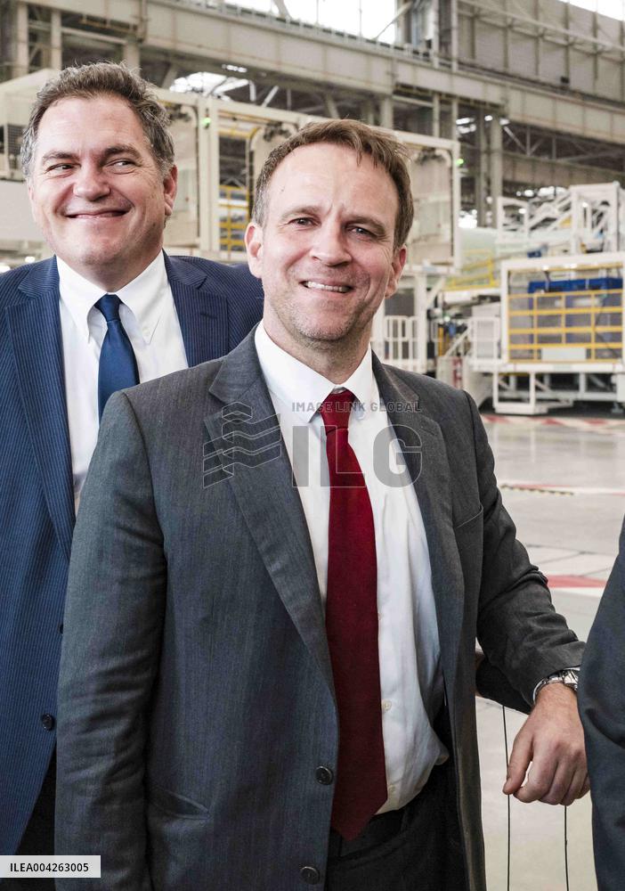 Marc Ferracci And Philippe Tabarot Visit Airbus Site - France