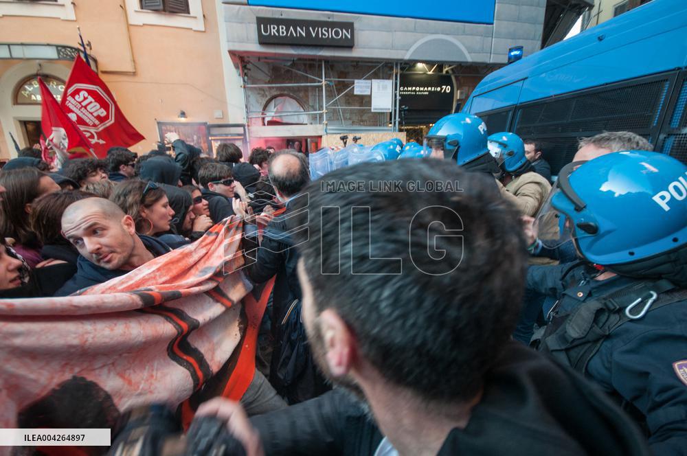 Clashes Erupt in Rome Over Security Legislation - Rome