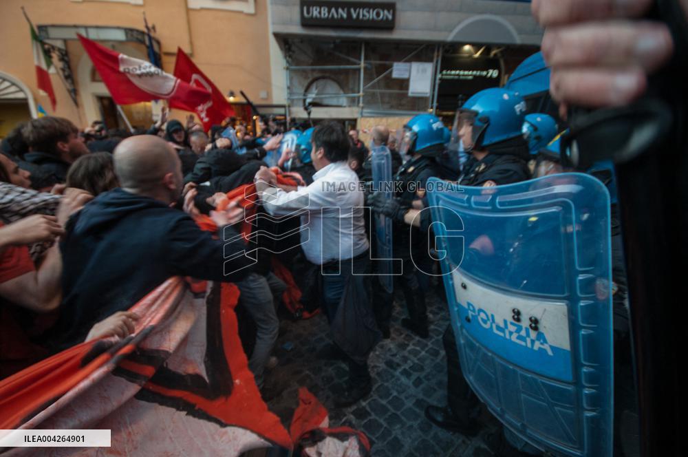Clashes Erupt in Rome Over Security Legislation - Rome