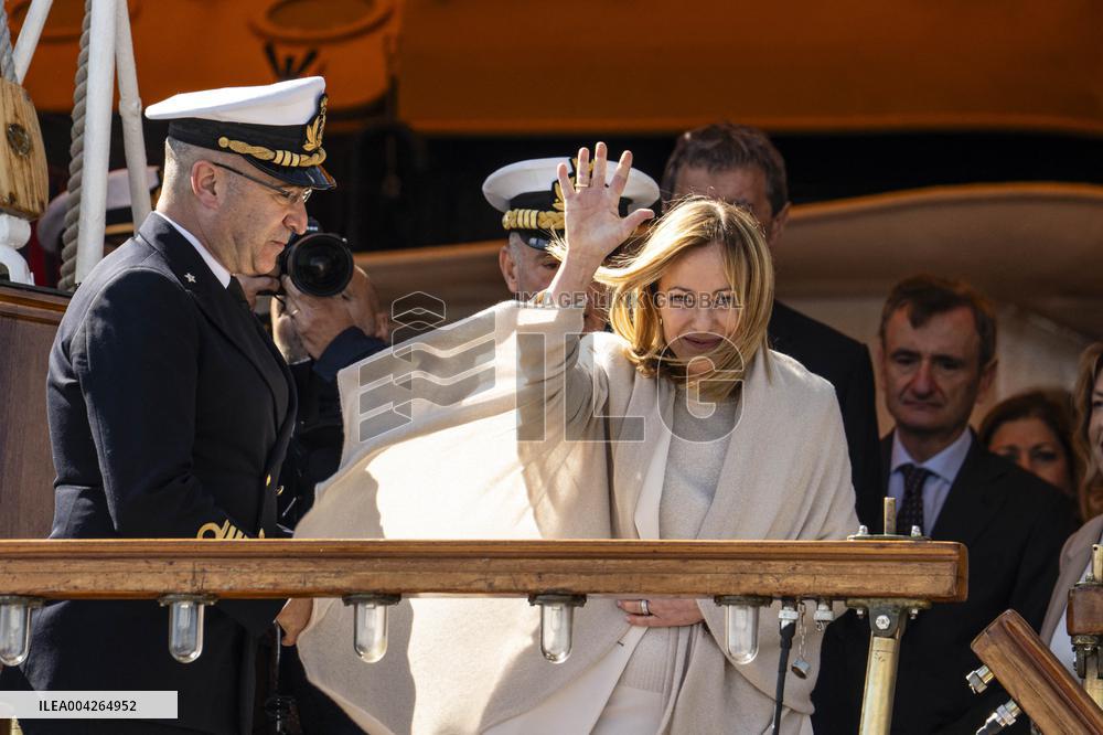Meloni Welcomes Amerigo Vespucci in Ortona - Italy