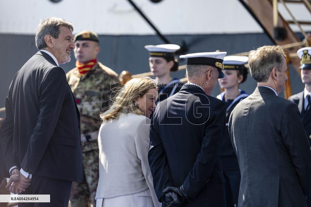 Meloni Welcomes Amerigo Vespucci in Ortona - Italy