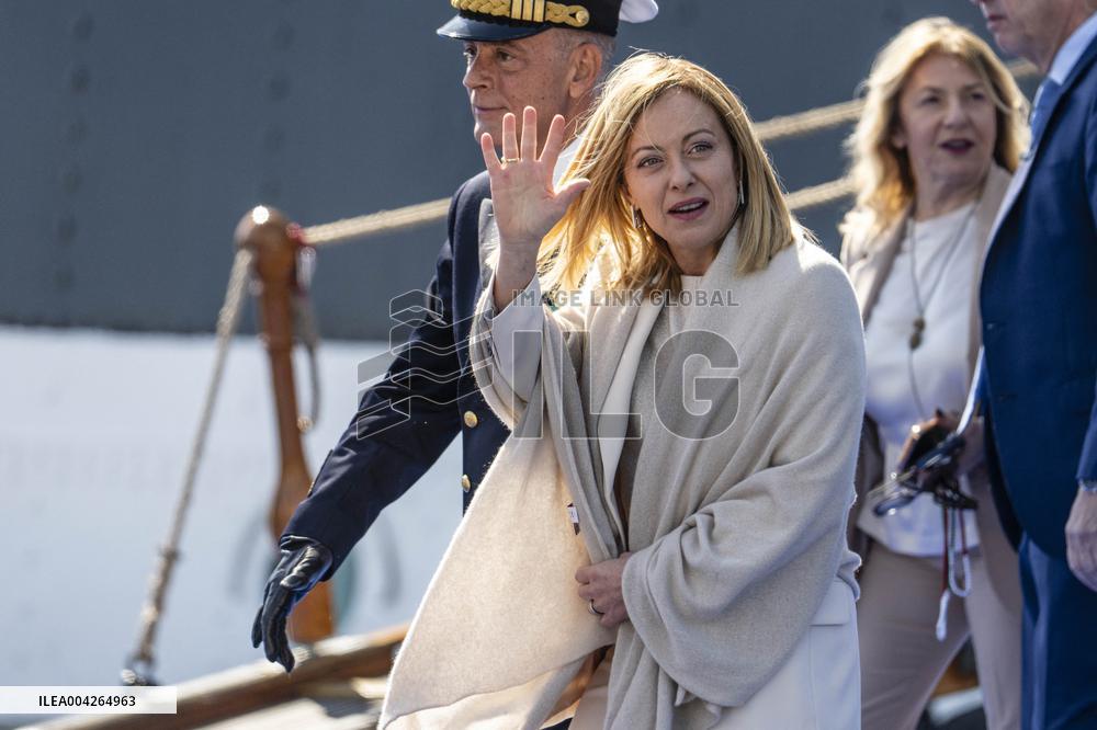 Meloni Welcomes Amerigo Vespucci in Ortona - Italy