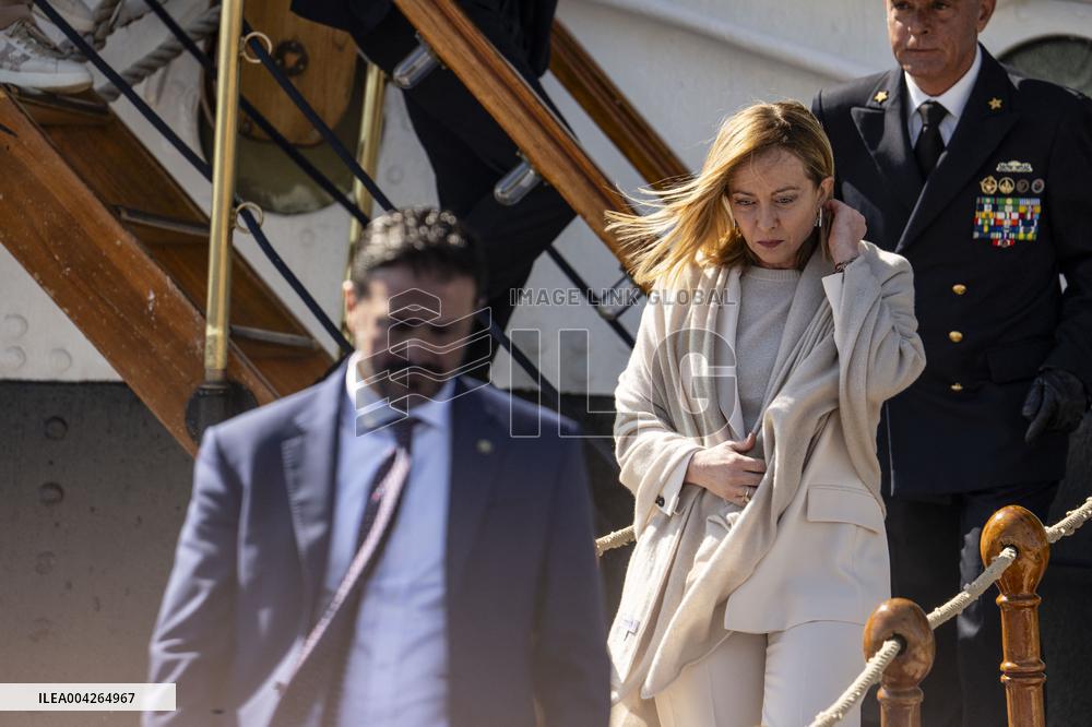 Meloni Welcomes Amerigo Vespucci in Ortona - Italy