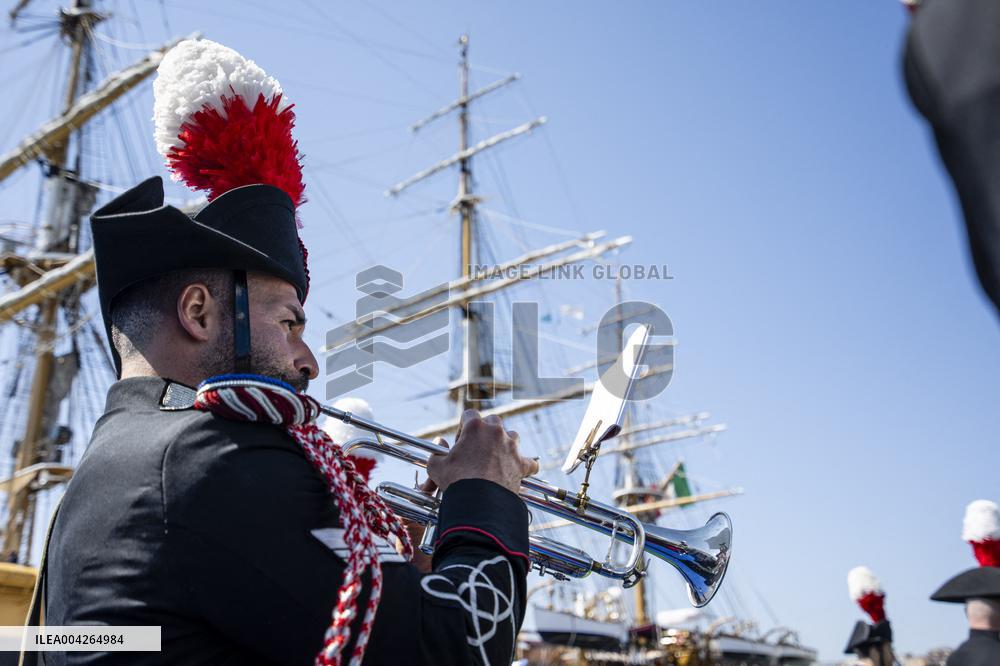 Meloni Welcomes Amerigo Vespucci in Ortona - Italy