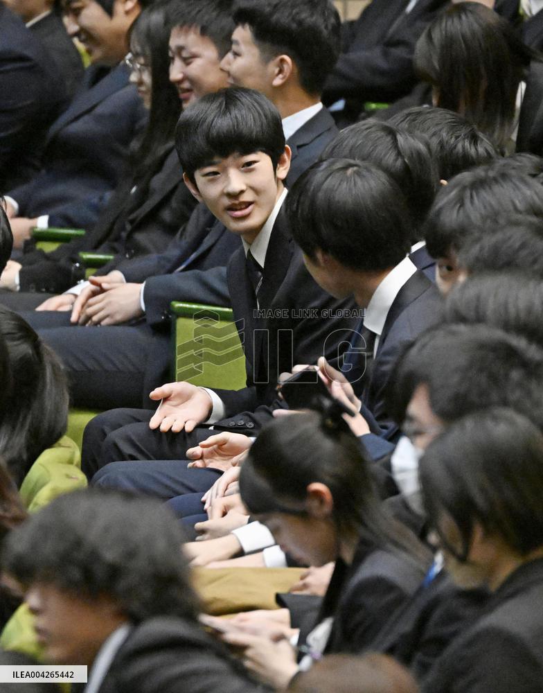 Japan's Prince Hisahito enters university