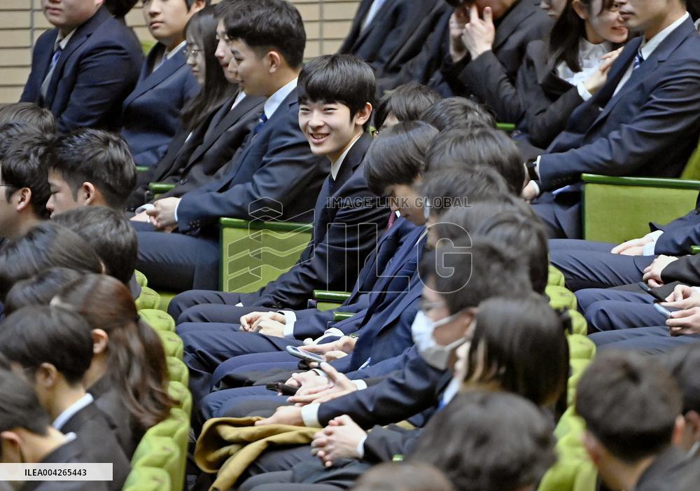 Japan's Prince Hisahito enters university
