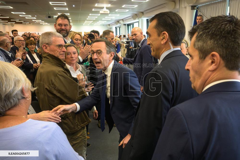 Bruno Retailleau Meeting LR Party Presidential Campaign in Toulon