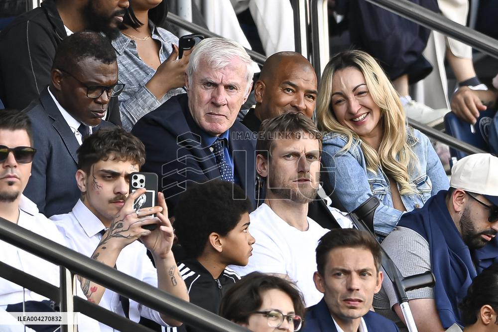 Celebrities at Ligue 1 McDonalds - Paris Saint-Germain v Angers SCO
