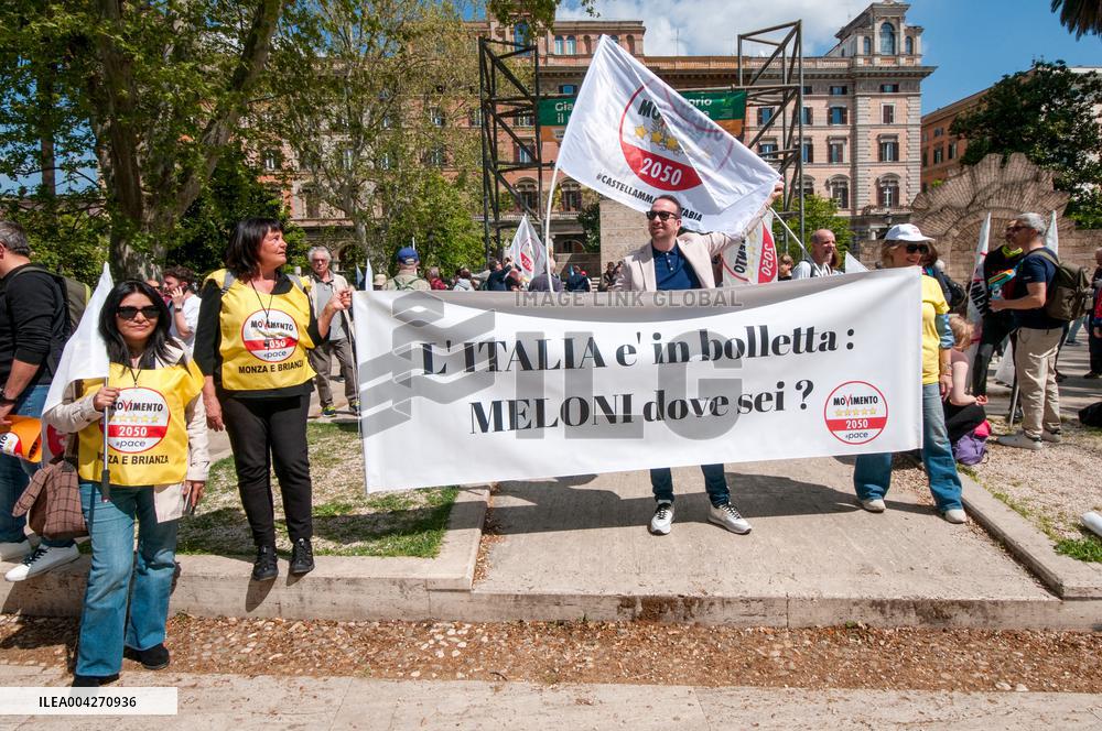 M5s Demonstration Against Rearmament - Milan