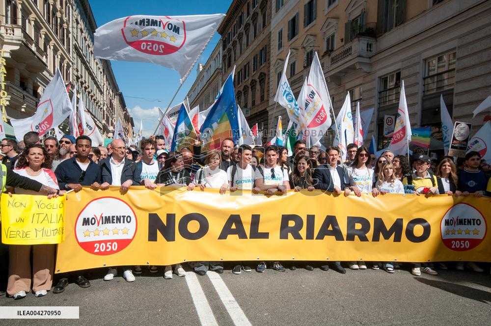 M5s Demonstration Against Rearmament - Milan
