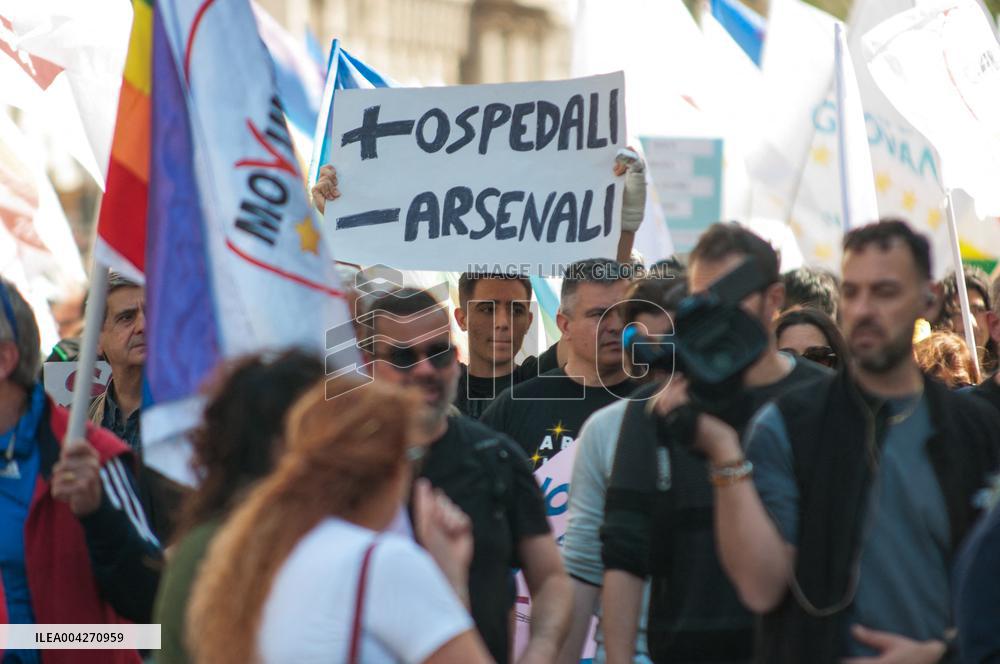 M5s Demonstration Against Rearmament - Milan