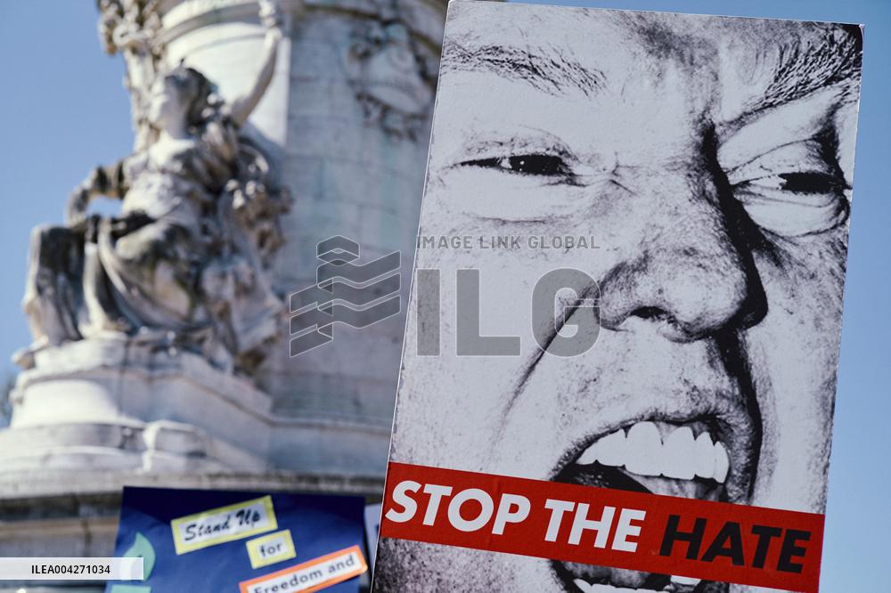 Anti-Trump Hands Off Rally - Paris