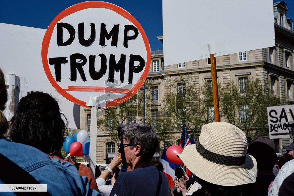 Anti-Trump Hands Off Rally - Paris