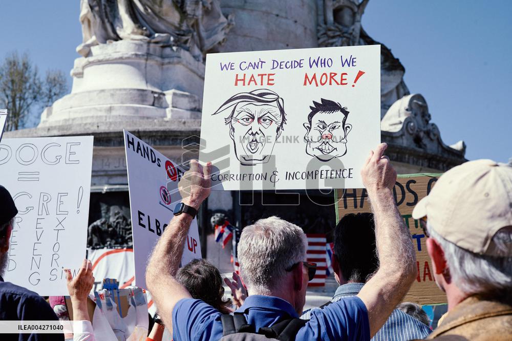 Anti-Trump Hands Off Rally - Paris