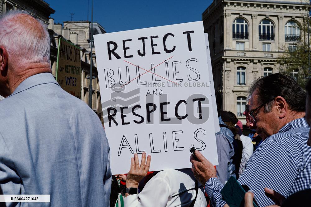 Anti-Trump Hands Off Rally - Paris