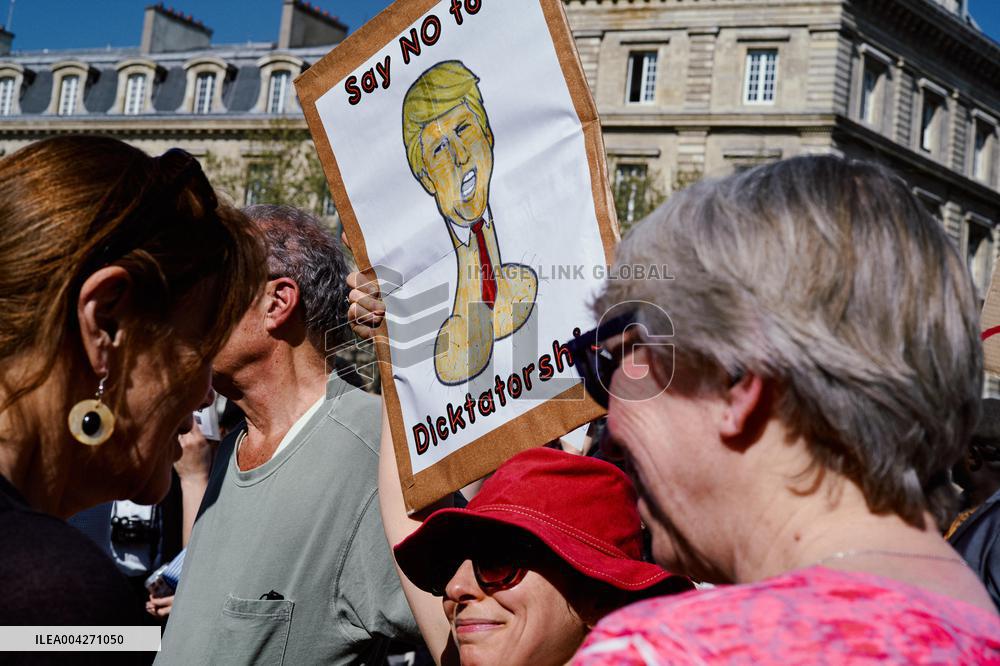 Anti-Trump Hands Off Rally - Paris