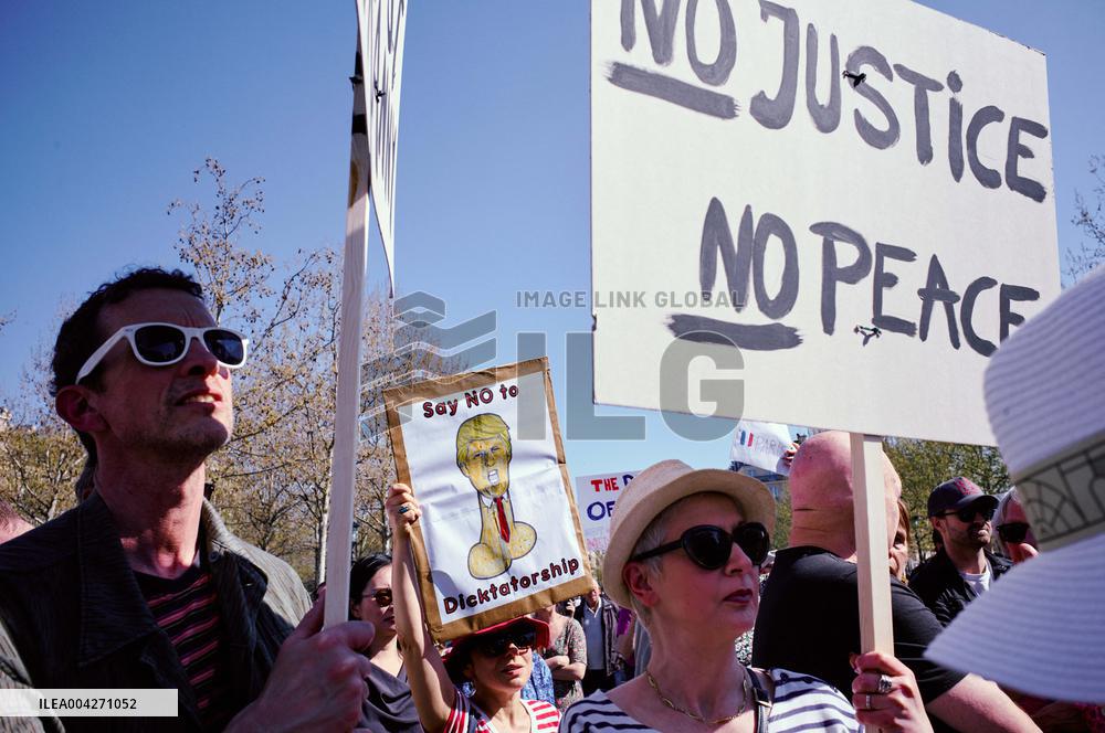 Anti-Trump Hands Off Rally - Paris