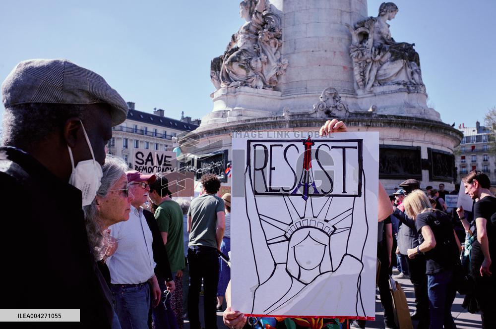 Anti-Trump Hands Off Rally - Paris