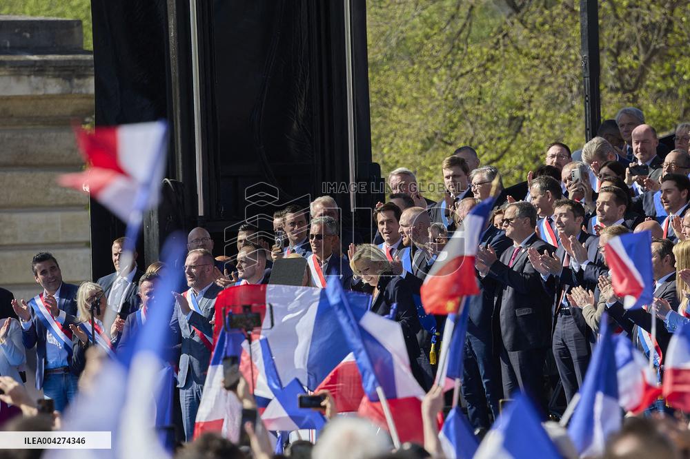 Rally In Support Of Marine Le Pen - Paris