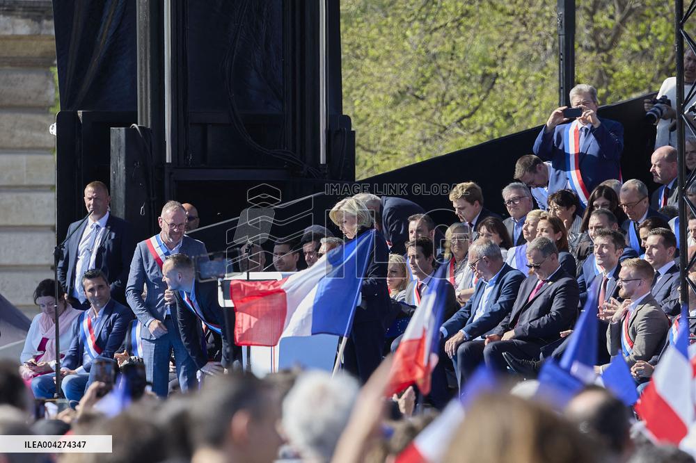 Rally In Support Of Marine Le Pen - Paris