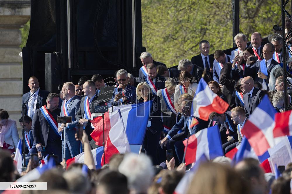 Rally In Support Of Marine Le Pen - Paris
