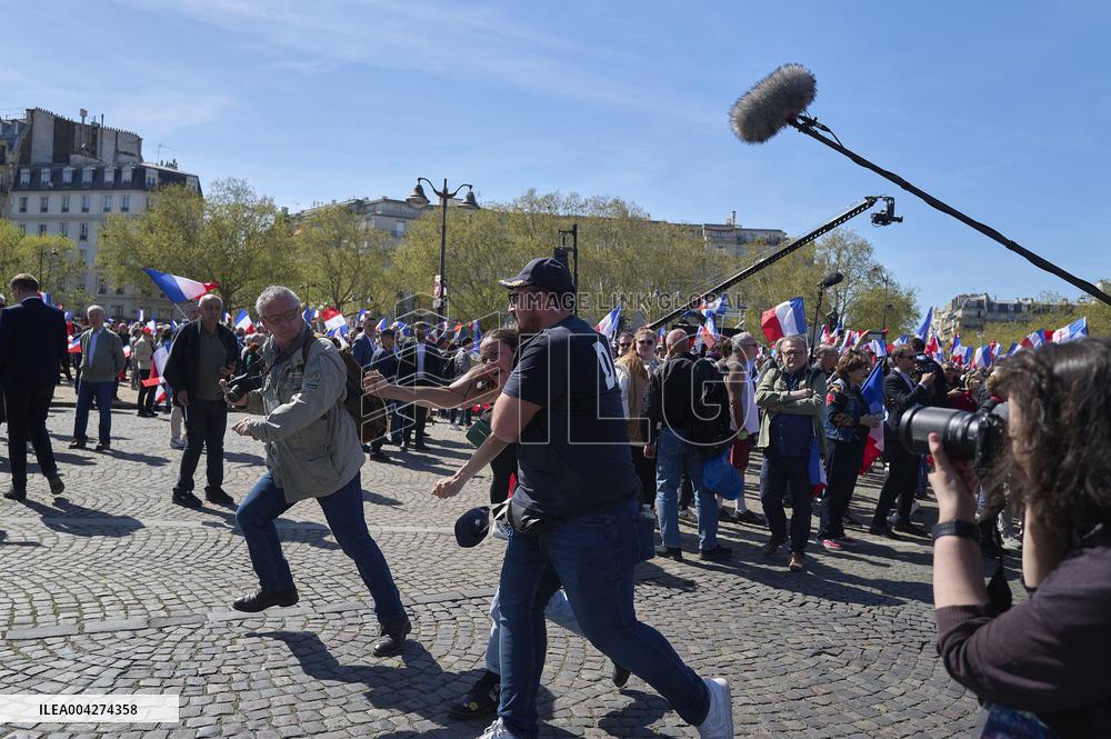 Femen Protest During The Marine Lepen Rally - Paris