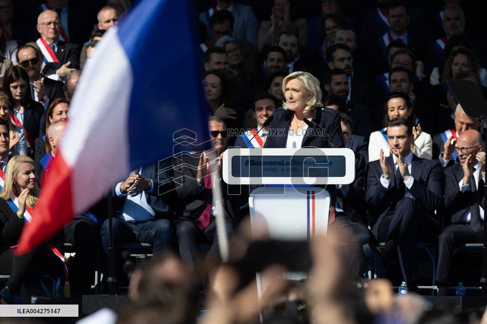 Rally in support of Marine Le Pen - Paris
