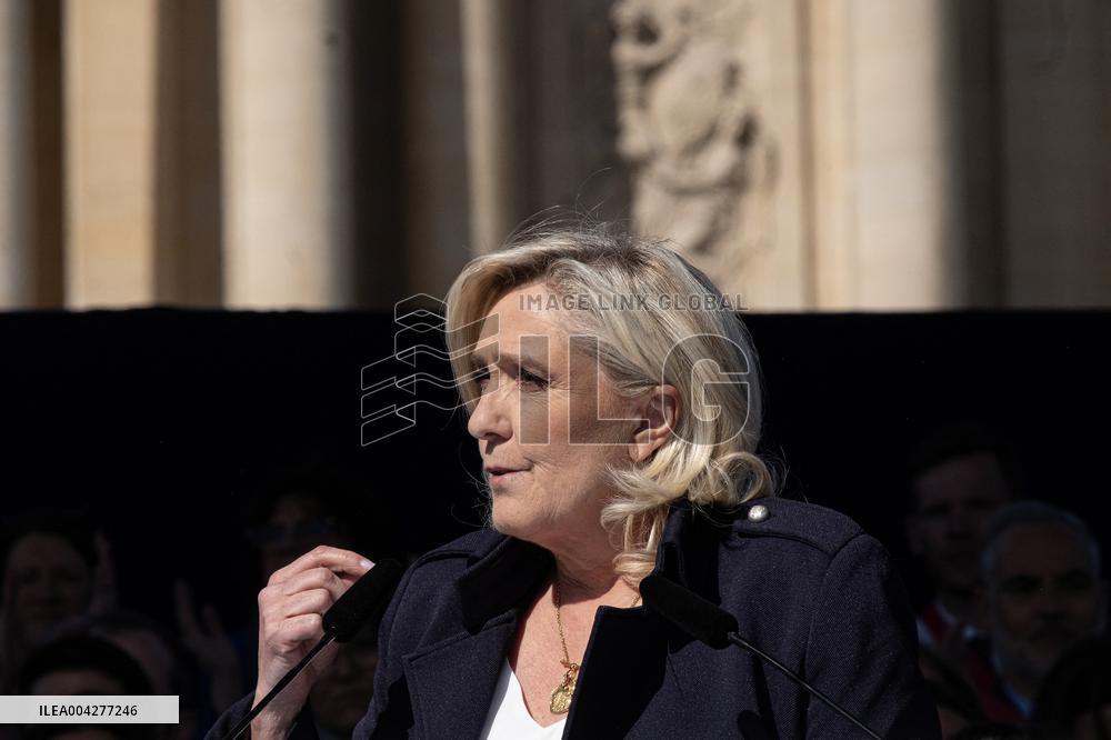 Rally In Support Of Marine Le Pen - Paris