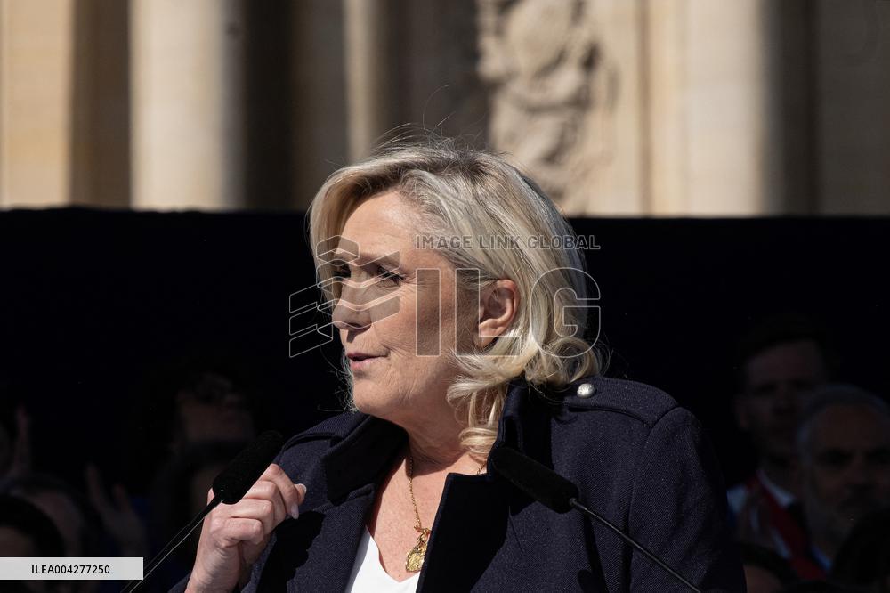 Rally In Support Of Marine Le Pen - Paris