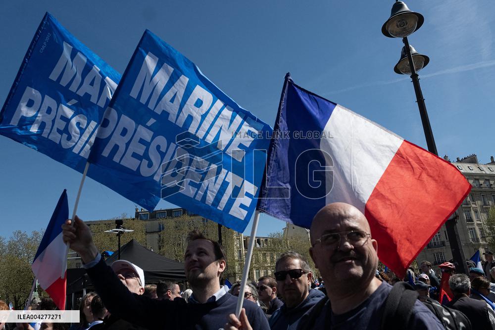 Rally In Support Of Marine Le Pen - Paris