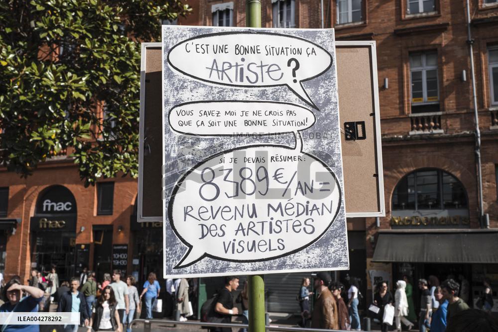 Demonstration Artists Against Precarity in Toulouse